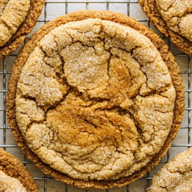 Sourdough discard peanut butter cookies with a golden brown finish