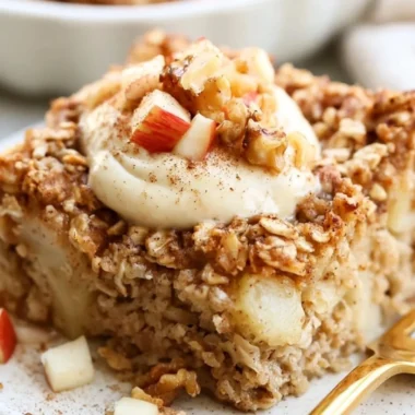 Delicious Apple Baked Oatmeal with Cinnamon for a healthy breakfast