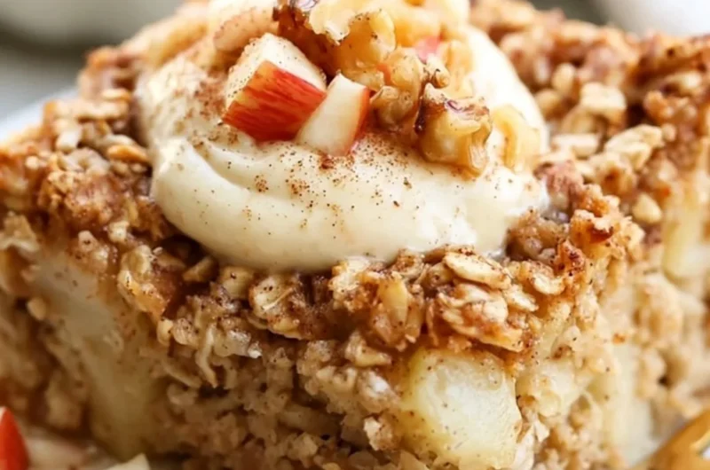 Delicious Apple Baked Oatmeal with Cinnamon for a healthy breakfast