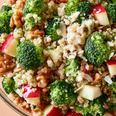 Healthy Broccoli Apple Quinoa Salad with fresh ingredients and vibrant colors