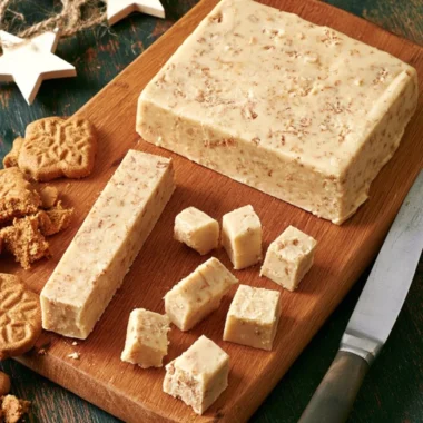 Christmas Speculoos fudge caramel candy in festive packaging