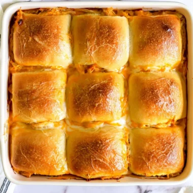 Delicious buffalo chicken sliders served on a platter for a tasty snack