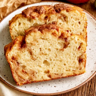 Moist and tender cinnamon apple bread fresh out of the oven