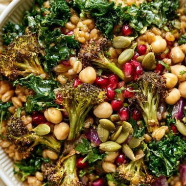 Winter Farro and Kale Salad - a nutritious vegan dish by Plant Based RD